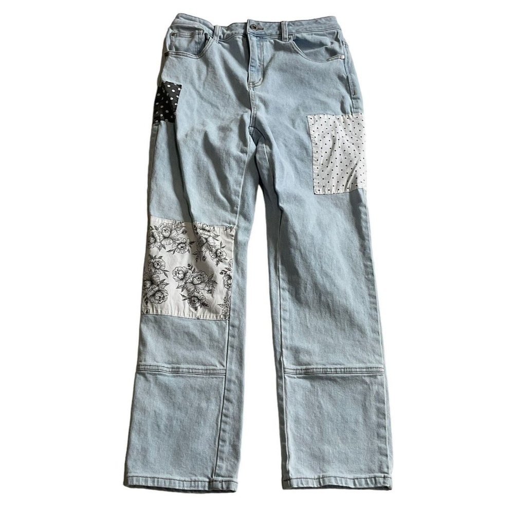 Mamba Light Wash Denim Patchwork‎ Jeans High Waist  Size 9/29